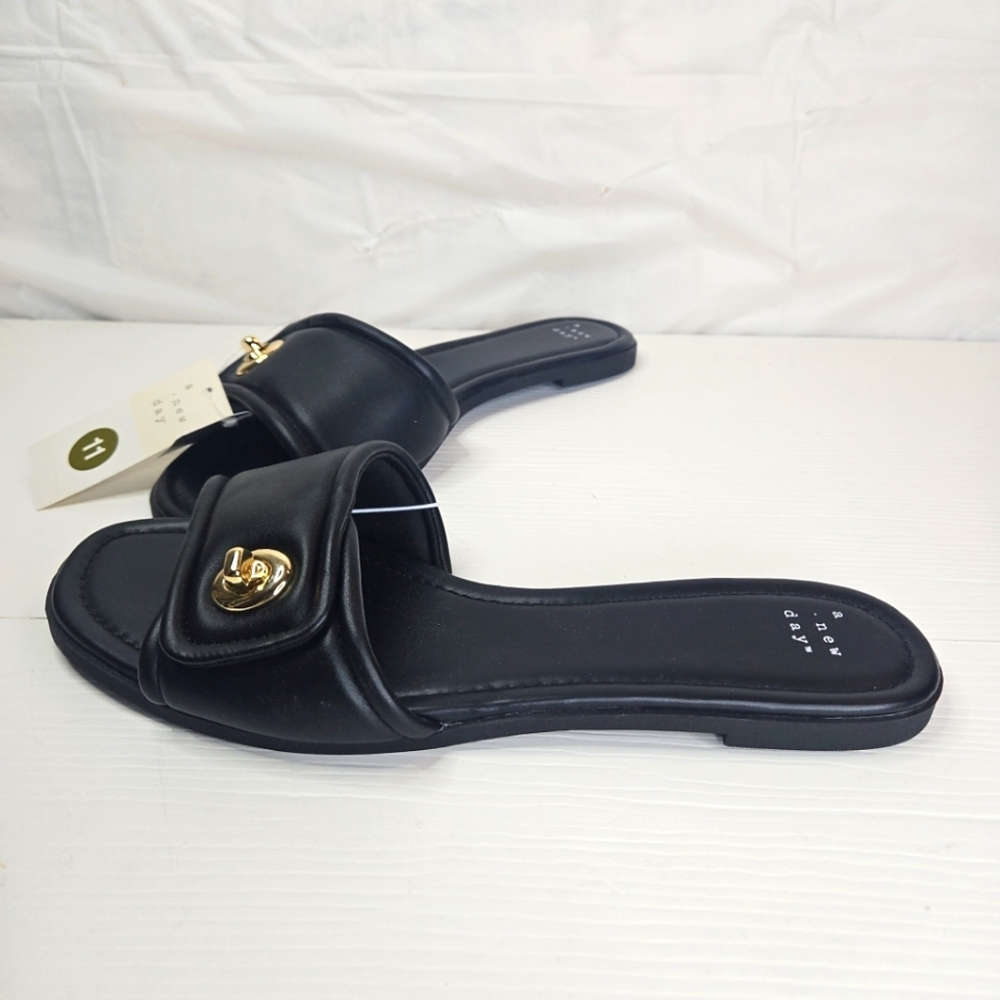 Women’s Nina Slide Sandals Black - A New Day Target Size 11